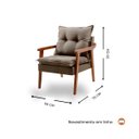 Ver imagem 3 de Poltrona Decorativa Pérola Vivaro Decor Linho Marrom
