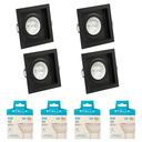 Ver imagem 1 de Kit 4x Spot Embutir Recuado Gu10 C/ Lâmpada Eco 6w Stella Cor:preto - Branco Quente