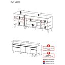 Ver imagem 5 de Kit com 2 Balcões de Cozinha 150cm e 70cm Veneza Multimóveis V2073 Preto/branco