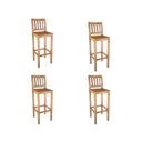 Ver imagem 1 de KIT 4 Banqueta Alta de Madeira com Encosto Confort