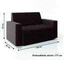 Ver imagem 4 de Sofá-cama Dobrável 2 Lugares Pratik 5000 Mamflex - Marrom - Suede