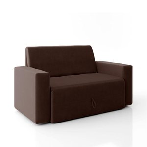 Sofá-cama Dobrável 2 Lugares Pratik 5000 Mamflex - Marrom - Suede