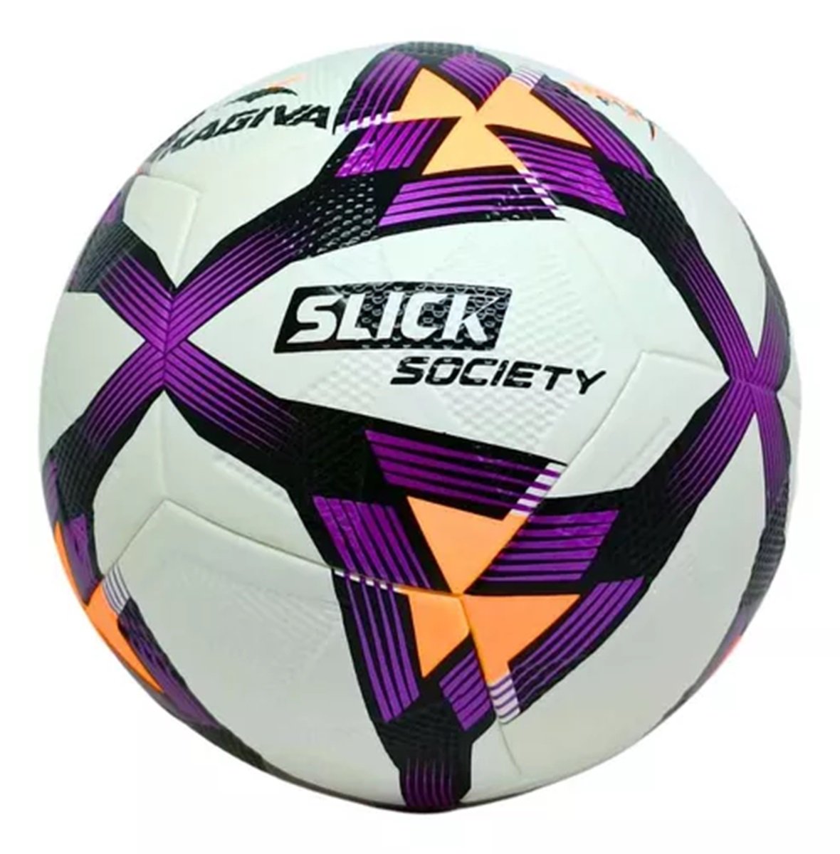 Bola Futebol Society Kagiva Slick:branco/roxo/único