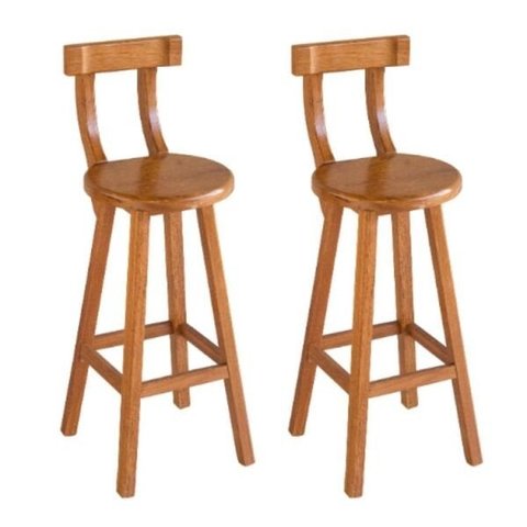 Conjunto 2 Bancos Alto Bistrô De Madeira Com Encosto Bancada Ideal Para Bar E Restaurante