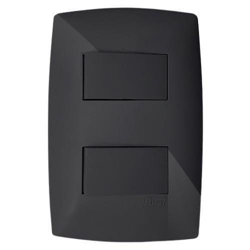 Conjunto Interruptor Duplo Paralelo 4x2 - Blux Home Grafite - 1
