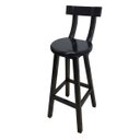 Ver imagem 1 de Banqueta Alta de Madeira com Encosto Girafa Preto