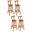 Ver imagem 1 de Kit 4 Banqueta Alta de Madeira com Encosto Girafa