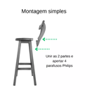 Ver imagem 4 de Kit 3 Banqueta Alta de Madeira com Encosto Girafa