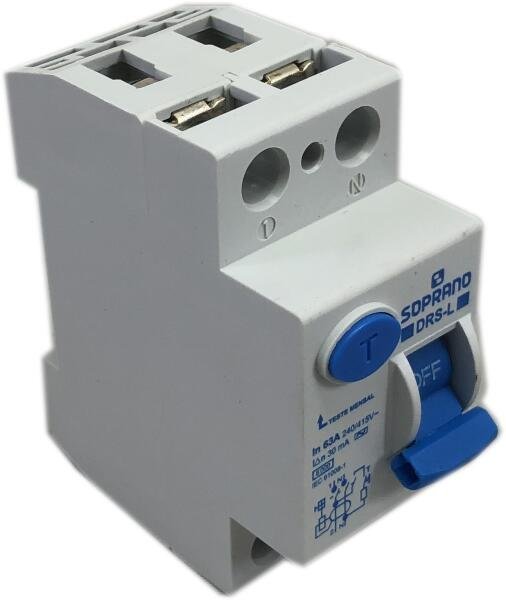 Interruptor Idr Fuga Residual Terra 2P 63A Soprano Dsr2-L - 2