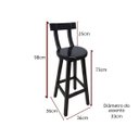 Ver imagem 2 de Kit 6 Banquetas Alta Bistrô De Madeira Com Encosto Bancada Ideal Para Bar E Restaurante - Preto