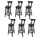 Ver imagem 1 de Kit 6 Banquetas Alta Bistrô De Madeira Com Encosto Bancada Ideal Para Bar E Restaurante - Preto