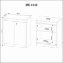 Ver imagem 5 de Balcão para Escritório Baixo 2 Portas com Chave 60cm Me4149 Tecno Mobili - Amêndoa/preto