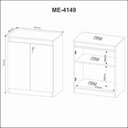 Ver imagem 2 de Armário Balcão Multiuso 60cm 2 Portas com Chave Compacto Tecnomobili - Amêndoa/preto
