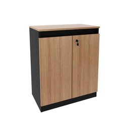 Balcão para Escritório Baixo 2 Portas com Chave 60cm Me4149 Tecno Mobili - Amêndoa/preto - 2