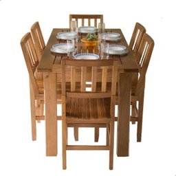 Conjunto Mesa Jantar Ripada 2,00M 6 Cadeiras Confort Madeira Maciça - 1