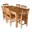 Ver imagem 1 de Conjunto Mesa Jantar Ripada 1,60M 6 Cadeiras Confort Madeira Maciça