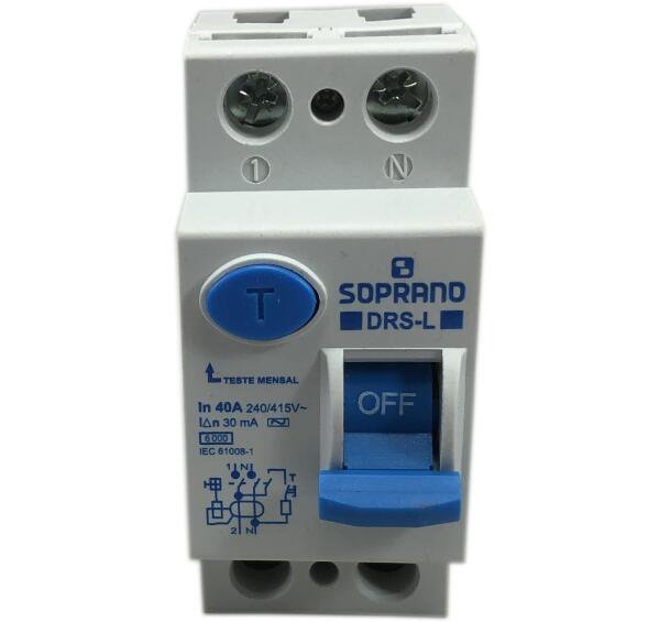 Interruptor Idr Fuga Residual Terra 2p 40a Soprano Dsr2-l