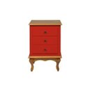 Ver imagem 2 de Mesa de Cabeceira Luis Xv 3 Gavetas - Vermelho