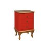 Mesa de Cabeceira Luis Xv 3 Gavetas - Vermelho - 3