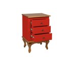 Ver imagem 4 de Mesa de Cabeceira Luis Xv 3 Gavetas - Vermelho