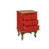 Mesa de Cabeceira Luis Xv 3 Gavetas - Vermelho - 4