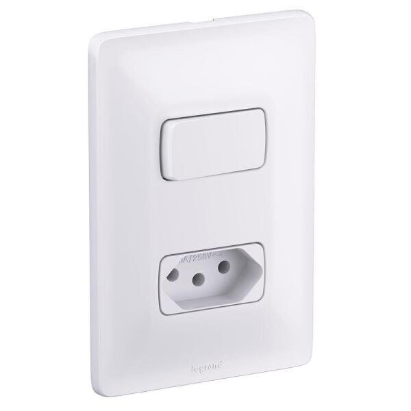 Kit 6 Conjunto 1 Interruptor Simples 1 Tomada 2P - 1