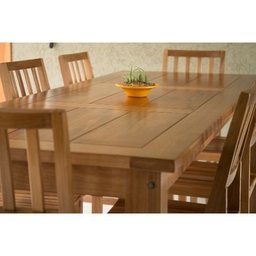 Conjunto de Mesa Mesa Mineirinha 200cm com 6 Cadeiras Confort em Madeira de Lei Maciça - Vivá Móveis - 2