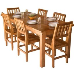Conjunto de Mesa Mesa Mineirinha 200cm com 6 Cadeiras Confort em Madeira de Lei Maciça - Vivá Móveis - 1