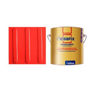 10 Pisos Tátil Direcional Vermelho Pvc 25x25 + 1 Cola 750g