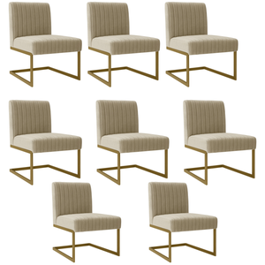 Kit 8 Cadeira Jantar Zay Sala Quarto Clínica Consultório:bege