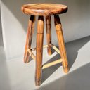 Ver imagem 1 de Banqueta de Madeira Cadeira 50cm de Altura Tamborete Banco Médio