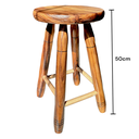 Ver imagem 2 de Banqueta de Madeira Cadeira 50cm de Altura Tamborete Banco Médio