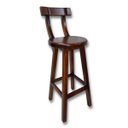 Ver imagem 3 de Kit 6 Banquetas Alta Bistrô De Madeira Com Encosto Bancada Ideal Para Bar E Restaurante - Imbuia