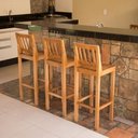 Ver imagem 2 de Banqueta Alta de Madeira com Encosto Confort