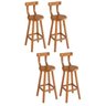Conjunto 4 Bancos Alto Bistrô De Madeira Com Encosto Bancada Ideal Para Bar E Restaurante - 1