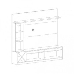 Estante Home para TV até 60 Polegadas 1 Porta de Vidro Veneza - 5 Estante Home para TV até 60 Polegadas 1 Porta de Vidro Veneza - 5