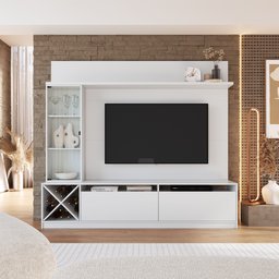 Estante Home para TV até 60 Polegadas 1 Porta de Vidro Veneza - 1 Estante Home para TV até 60 Polegadas 1 Porta de Vidro Veneza - 1