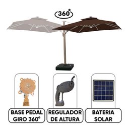 Ombrelone Guarda Sol Gold Led Alumínio 3,0 X 3,0 C/ Base em 100 L - 2