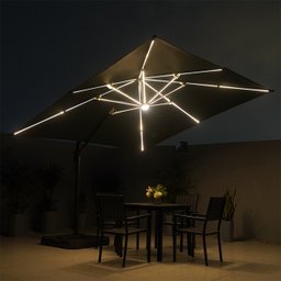 Ombrelone Guarda Sol Gold Led Alumínio 3,0 X 3,0 C/ Base em 100 L - 1