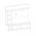 Ver imagem 5 de Estante para TV e Home Theater até 60 Polegadas 200CMX180CM 1 Porta de Veneza Marrom
