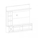 Ver imagem 5 de Estante Home para Tv até 60 Polegadas 180cmx200cm 1 Porta de Vidro Veneza