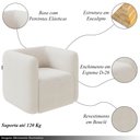 Ver imagem 3 de Poltrona Decorativa Sala de Estar Trinidad Base Fixa Bouclê Off White G33 - Gran Belo