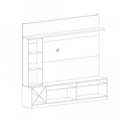 Estante Home Para TV até 60 Polegadas 1 Porta de Vidro Veneza - 5 Estante Home Para TV até 60 Polegadas 1 Porta de Vidro Veneza - 5