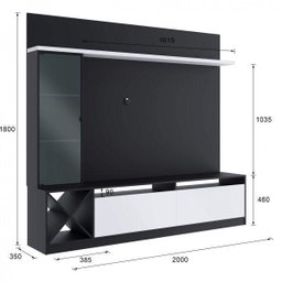 Estante Home Para TV até 60 Polegadas 1 Porta de Vidro Veneza - 3 Estante Home Para TV até 60 Polegadas 1 Porta de Vidro Veneza - 3