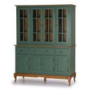 Ver imagem 1 de Arca Oratório 4 Portas Madeira, 3 Gavetas e 4 Portas Vidro Hannover - M560806 Cor Laca - Verde