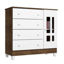 Ver imagem 3 de Quarto de Bebê Ariel 4 Portas e Berço Lara Branco Acetinado Amadeirado - Carolina