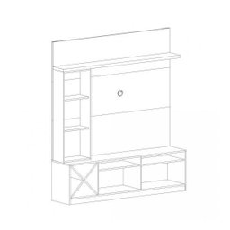 Rack com Painel para TV até 50 Polegadas com Adega e Cristaleira Sorrento  - 5