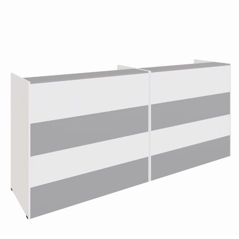 Balcões para Atendimento Recepção Escritório 180 Cm F5 Cor:cinza Sagrado com Branco