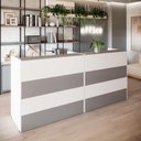 Ver imagem 2 de Balcões para Atendimento Recepção Escritório 180 Cm F5 Cor:cinza Sagrado com Branco