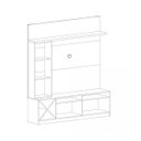 Ver imagem 5 de Estante para TV e Home Theater até 50 Polegadas 160CMX180CM Adega e Cristaleira Sorrento Marrom